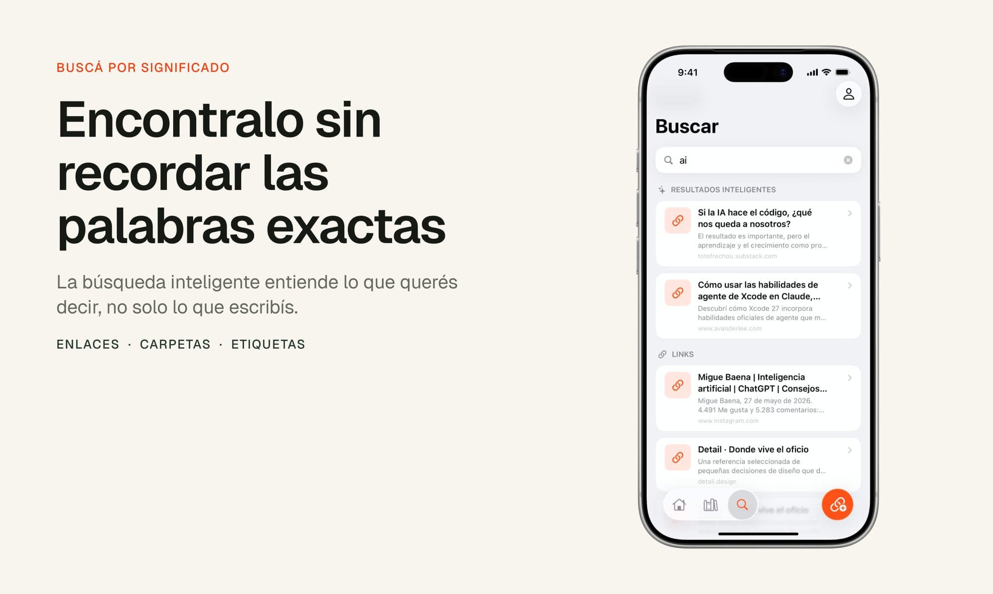 Encuentra sin palabras exactas